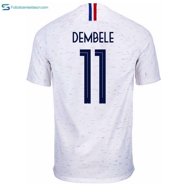 Camiseta Francia 2ª Dembele 2018 Blanco